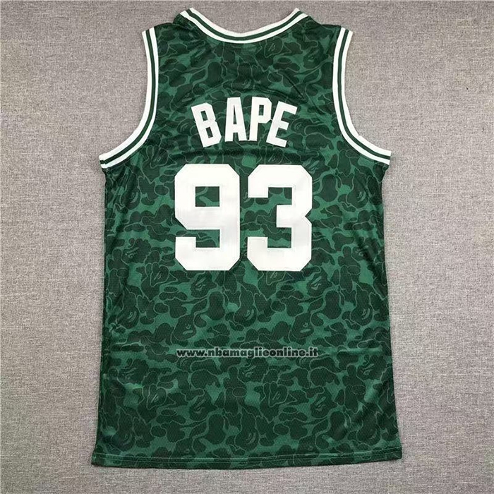 Maglia Boston Celtics Bape No 93 Slap Sticker Mitchell & Ness 1985-86 Verde